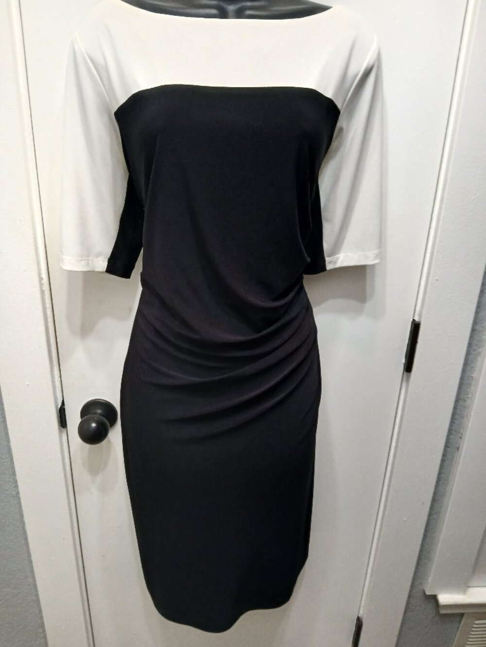 Anne Klein Black&White Drape Dress